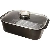 Baumalu rechthoekige braadpan in gegoten aluminium 33x21cm + deksel - - 382932
