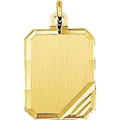 The Jewelry Collection Graveerhanger Mat Gediamanteerd - Goud