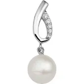 The Jewelry Collection Hanger Parel En Zirkonia - Zilver