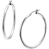 TFT Creolen Ronde Buis Zilver Gerhodineerd Glanzend 2.5 mm x 40 mm