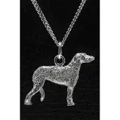MOOYE ® - Collectie Zilveren Deerhound ketting hanger - groot