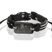 Montebello Montebello, zwarte lederen armband, Maagd