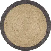 vidaXL Vloerkleed handgemaakt met donkergrijze rand 120 cm jute