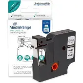 MediaRange Plastic tape cassette, for label printers using Dymo D1/45013/S0720530, permanent adhesive, 12mm, 7m, laminated, blac - 2 stuks