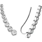 Huiscollectie zilver Zilver Gerhodineerde Oorschuiven zirkonia 1320838
