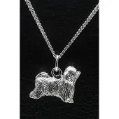 MOOYE ® - Collectie Zilveren Tibetaanse terrier ketting hanger - groot