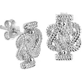 Trendjuwelier huiscollectie Oorknoppen Surinaamse Mattenklopper Zilver Gerhodineerd Glanzend 13 mm x 10 mm