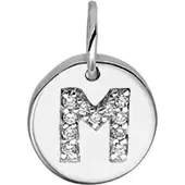 Trendjuwelier huiscollectie Bedel Letter M Zirkonia Zilver