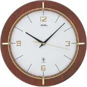 AMS W9432 – Wandklok, Quartz – Glas – Hout – Messing – Ø29 cm – Walnoot