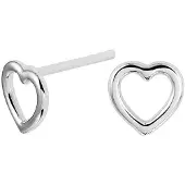 The Jewelry Collection Oorknoppen Hart - Zilver Gerhodineerd