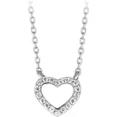 Trendjuwelier huiscollectie 1316450 Zilveren Ketting Hart Zirkonia 1,0 mm 40 + 4 cm