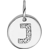 Trendjuwelier huiscollectie Bedel Letter J Zirkonia Zilver