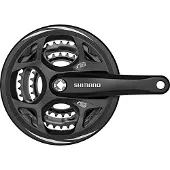 Shimano 7/8-speed Altus FC-CM311 48/38/28T crankstel met kettingkast - Zwart