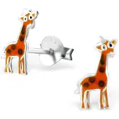 Montebello Princess Oorbellen Giraf - Meisjes - 925 Zilver - Epoxy - Dier - 4 x 10 mm