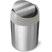 Simplehuman Tafelafvalemmer Mini Can Zilver 1,5L