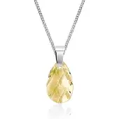 Montebello Ketting Pifte - Dames - 925 Zilver - SWAROVSKI ELEMENTS - Druppel - 20 mm - 45 cm