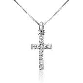 Montebello Ketting Kruis - Dames - Zilver - Gerhodineerd - Zirkonia - 20 x 9 mm - 45 cm