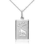 Montebello Ketting Stier - Unisex - Zilver Gerhodineerd - Horoscoop - 12 x 25 mm - 45 cm