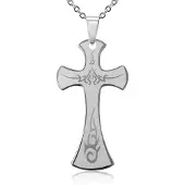 Montebello Ketting Galic Cross - Heren - 316L Staal - Kruis - 45 x 25 mm - 50 cm