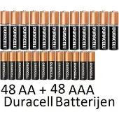 Duracell 48 Stuks AA + 48 Stuks AAA Alkaline Batterijen