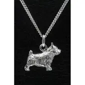 MOOYE ® - Collectie Zilveren Norwich terrier ketting hanger - groot