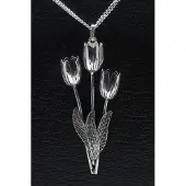 MOOYE ® - Collectie Zilveren Tulpen ketting hanger - trio