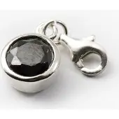 MOOYE ® - Collectie Zilveren Kristalgeslepen knop zwart armband bedel