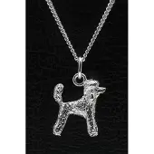MOOYE ® - Collectie Zilveren Koningspoedel standaard met staart ketting hanger - groot