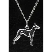 MOOYE ® - Collectie Zilveren Mexikaanse naakthond ketting hanger - groot