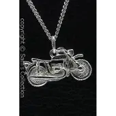 MOOYE ® - Collectie Zilveren Motoguzzi motor ruwe banden ketting hanger