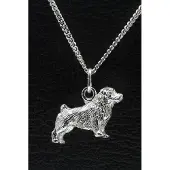 MOOYE ® - Collectie Zilveren Norfolk terrier ketting hanger - groot