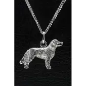 MOOYE ® - Collectie Zilveren Epagneul francais ketting hanger - groot