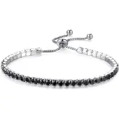 Montebello Armband Caia Black - Messing Verzilverd - Aanpasbaar