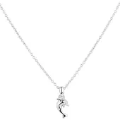 Traveller Ketting met Hanger - Kind - Jeugd - Dolfijn Robyn 12x10 mm. - Zilverkleurig - Zilver 925 - Lengte verstelbaar 33 tot 37 cm. - Geplatineerd - 545257