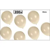 Thema party 200x Kwaliteitsballon metallic wit 36cm