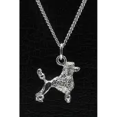 MOOYE ® - Collectie Zilveren Koningspoedel met staart ketting hanger - groot