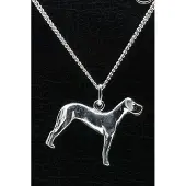 MOOYE ® - Collectie Zilveren Deense dog ketting hanger - groot