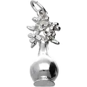 MOOYE ® - Collectie Zilveren Vaas met bloemen kettinghanger
