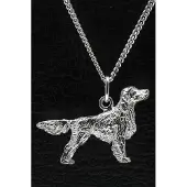 MOOYE ® - Collectie Zilveren Irish setter ketting hanger - groot