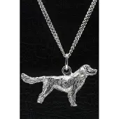 MOOYE ® - Collectie Zilveren Kleine munsterlander - heidewachtel ketting hanger - groot