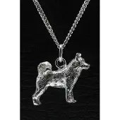 MOOYE ® - Collectie Zilveren Alaska malamute ketting hanger - groot