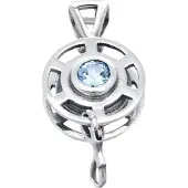 MOOYE ® - Collectie Zilveren Duik reel met blauw kristal kettinghanger