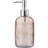 Wenko Zeepdispenser Vetro roze glas 400ml - Zeeppompje vrijstaand en navulbaar - Badkamer/toilet/keuken