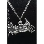 MOOYE ® - Collectie Zilveren Honda Goldwing motor vlak ketting hanger