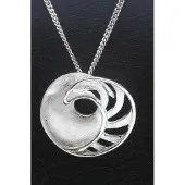 MOOYE ® - Collectie Zilveren Slakkenhuis doorsnede ketting hanger