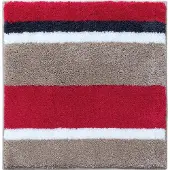 Floris Badmat Antislip 60x60cm Nova - Vierkante Badkamermat - Waterabsorberend - Wasbaar en Sneldrogend - Voor Douche en Bad - Hoogpolig - Acryl - Rechthoek - Rood