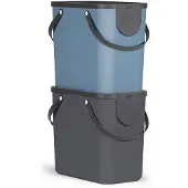 Rotho Albula afvalscheiders - set van 2 - 25L - zwart/blauw