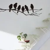 AA Commerce Muursticker / Wandsticker Vogels Op Boom Tak