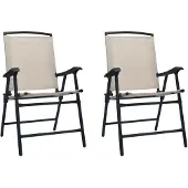 vidaXL Tuinstoelen inklapbaar 2 st textileen crème