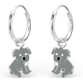 Montebello Princess Oorbellen Koala L - Meisjes - Zilver - Epoxy - Dier - 9 x 9 mm